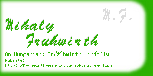 mihaly fruhwirth business card